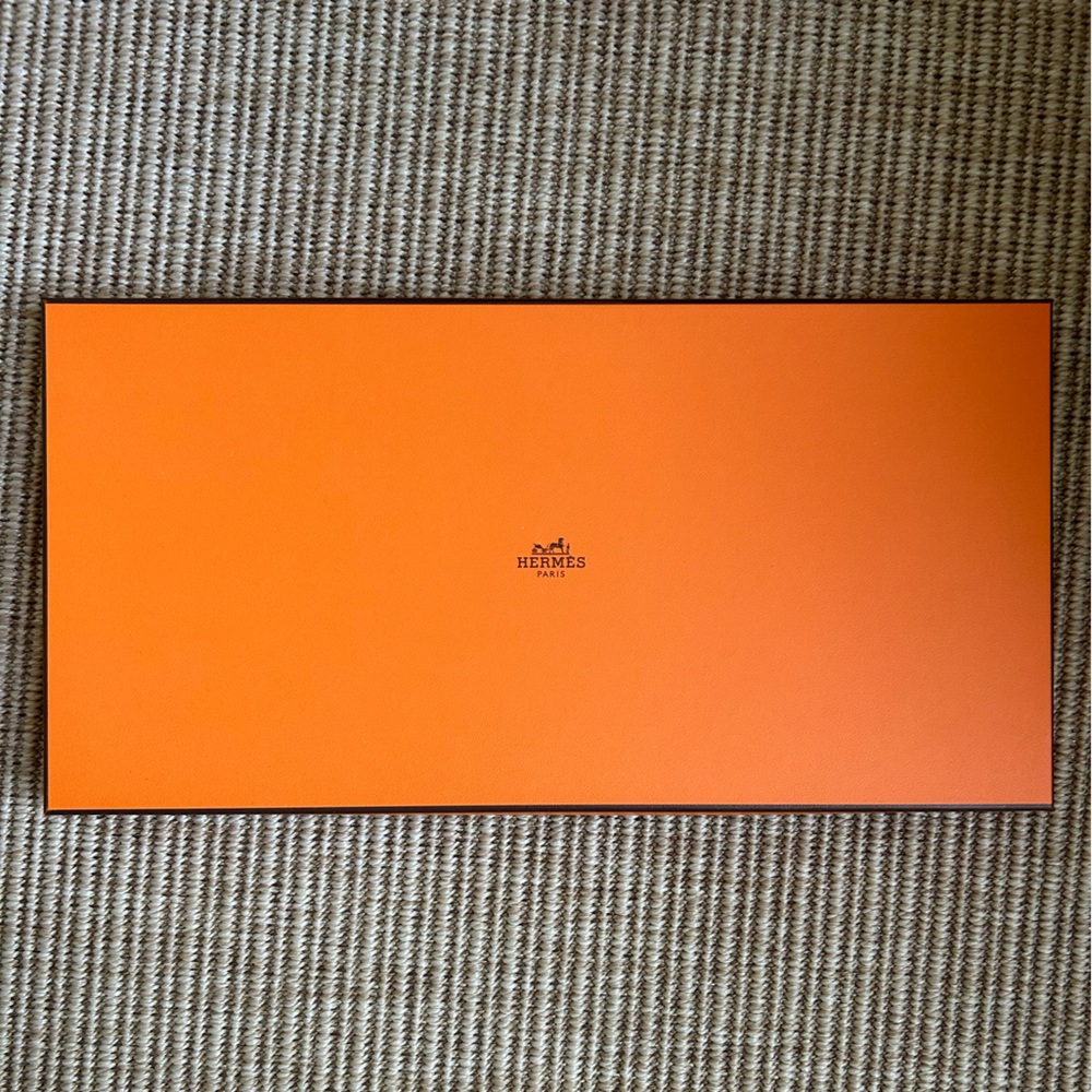 Hermès Signature Orange Tie Gift Box with Embossed Card